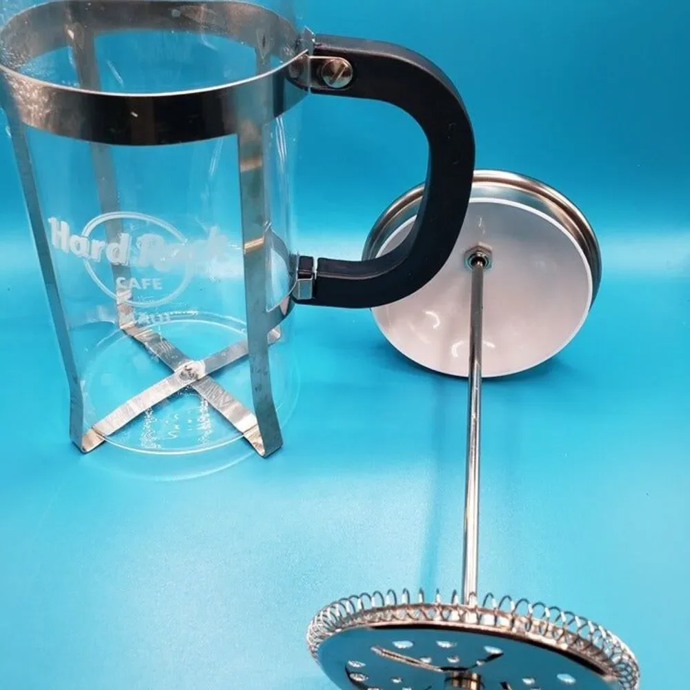 Hard Rock Cafe Maui Glass French Press Coffee Maker Carafe Souvenir
